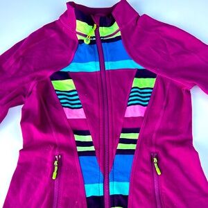 IVIVVA girls size 12 super soft full zip deep pink / purple jacket